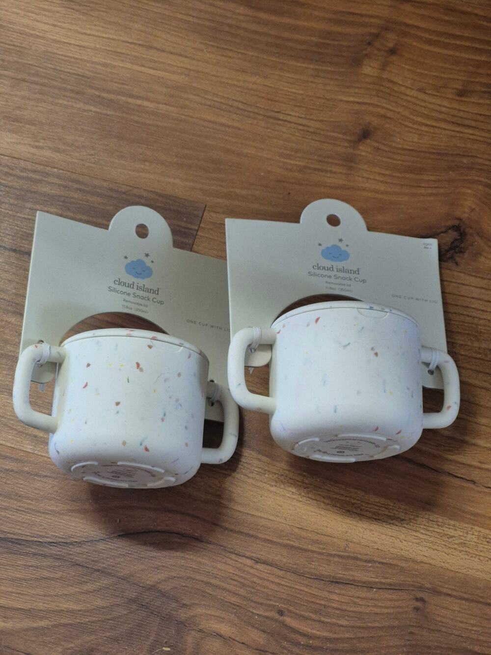 2 Cloud Island silicone snack cup confetti speckle two side handles small kid s5